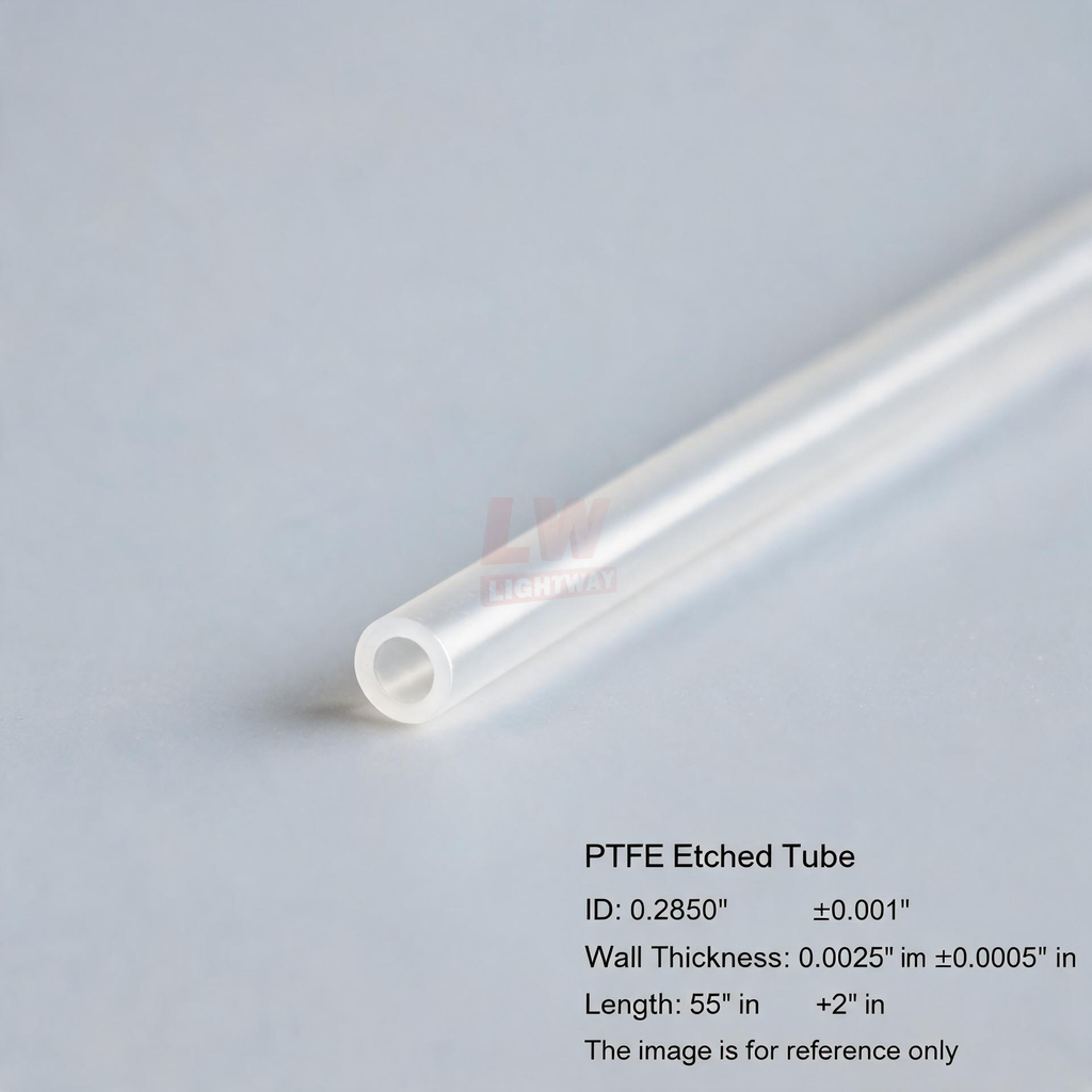 LINSTANT - 3.03.000207 / PTFE Etched Tube / ID:0.2850”(±0.001”), Wall:0.0025”(±0.0005”), Length:55”(+2”)