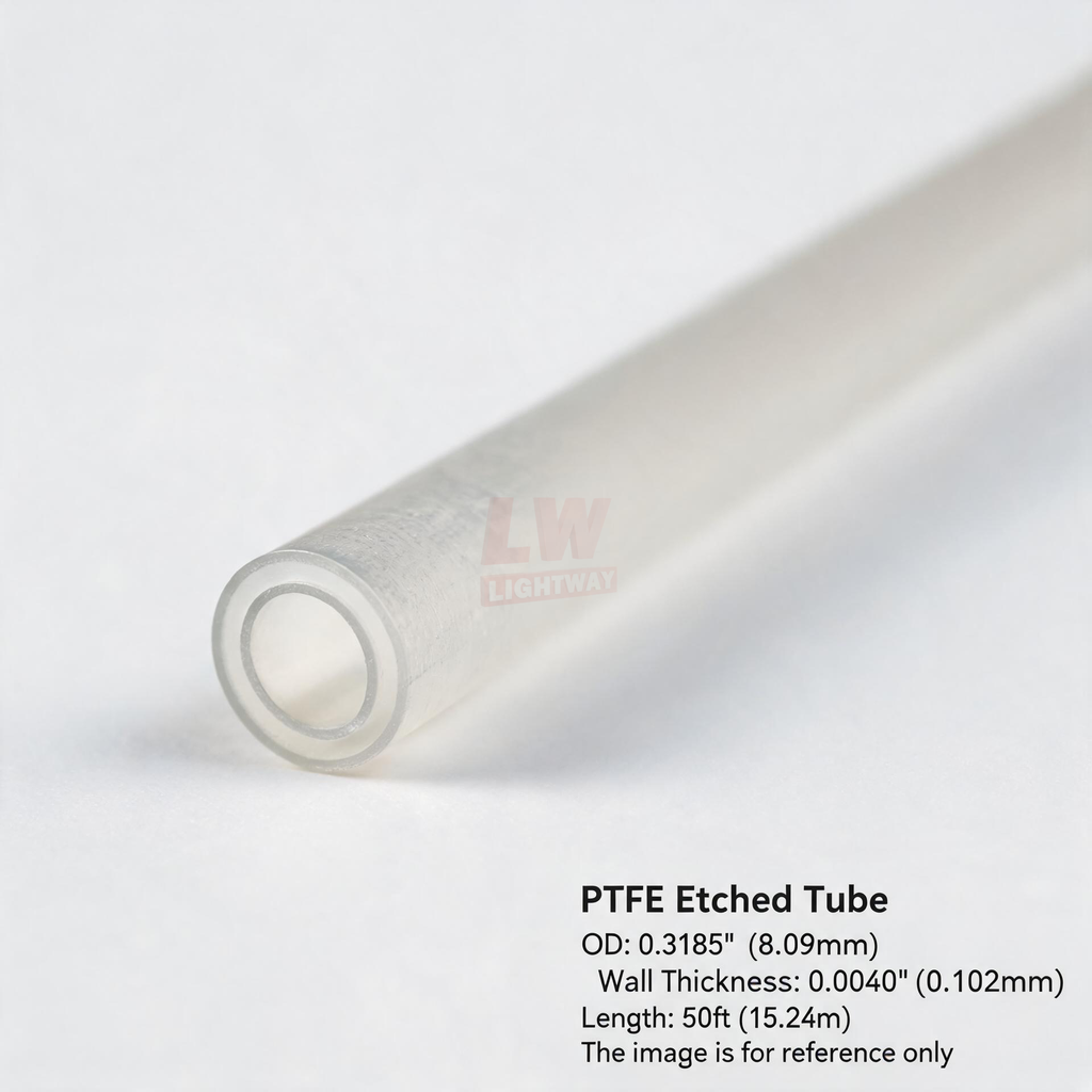 LINSTANT - 3.03.000216 / PTFE蚀刻管 / OD:0.3185”（约8.09mm），Wall:0.0040”（约0.102mm），Length:50英尺（约15.24米）