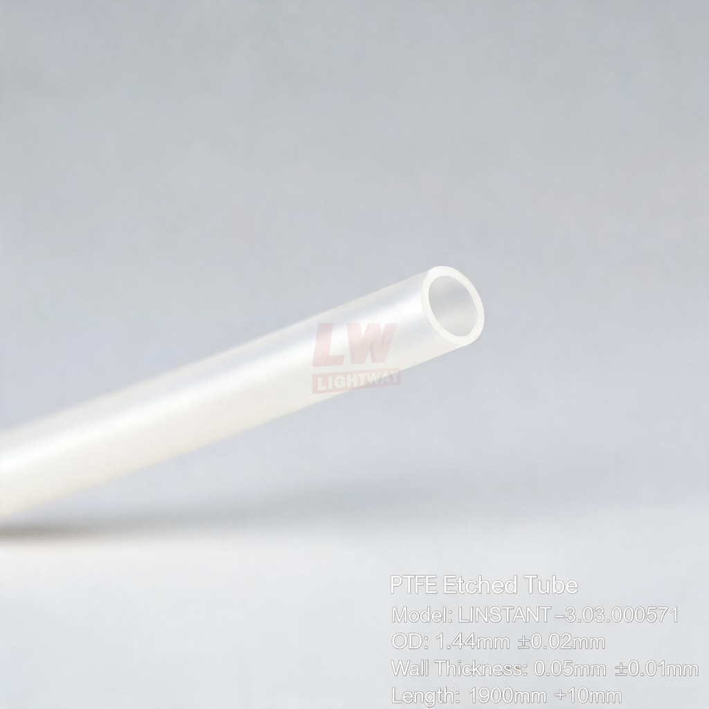 LINSTANT - 3.03.000571 / PTFE Etched Tube / OD:1.44mm(tol. ±0.02mm), Wall:0.05mm(tol. ±0.01mm), Length:1900mm(tol. +10mm)