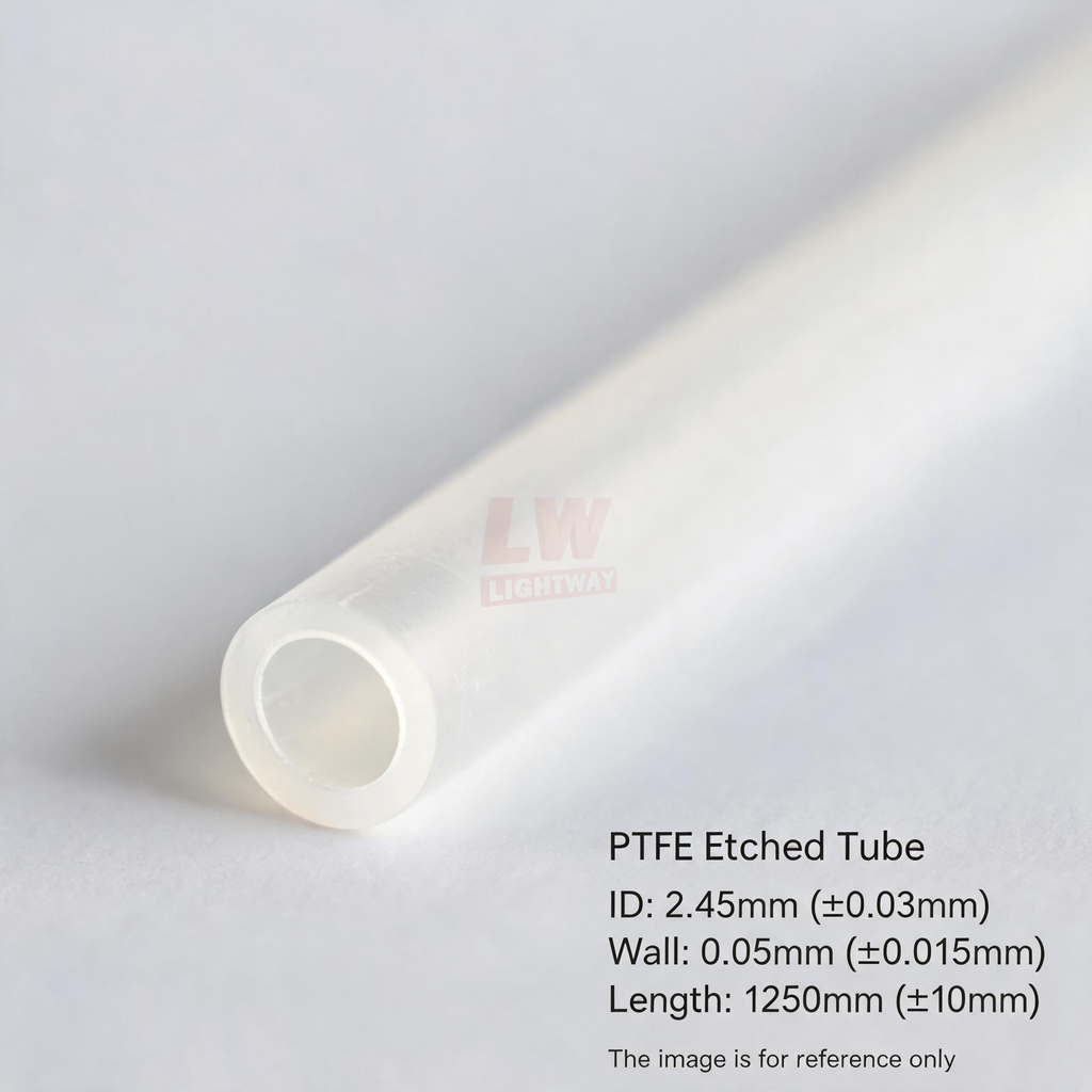 LINSTANT - 3.03.000766 / PTFE Etched Tube / ID:2.45mm(tol. ±0.03mm), Wall:0.05mm(tol. ±0.015mm), Length:1250mm(tol. ±10mm)