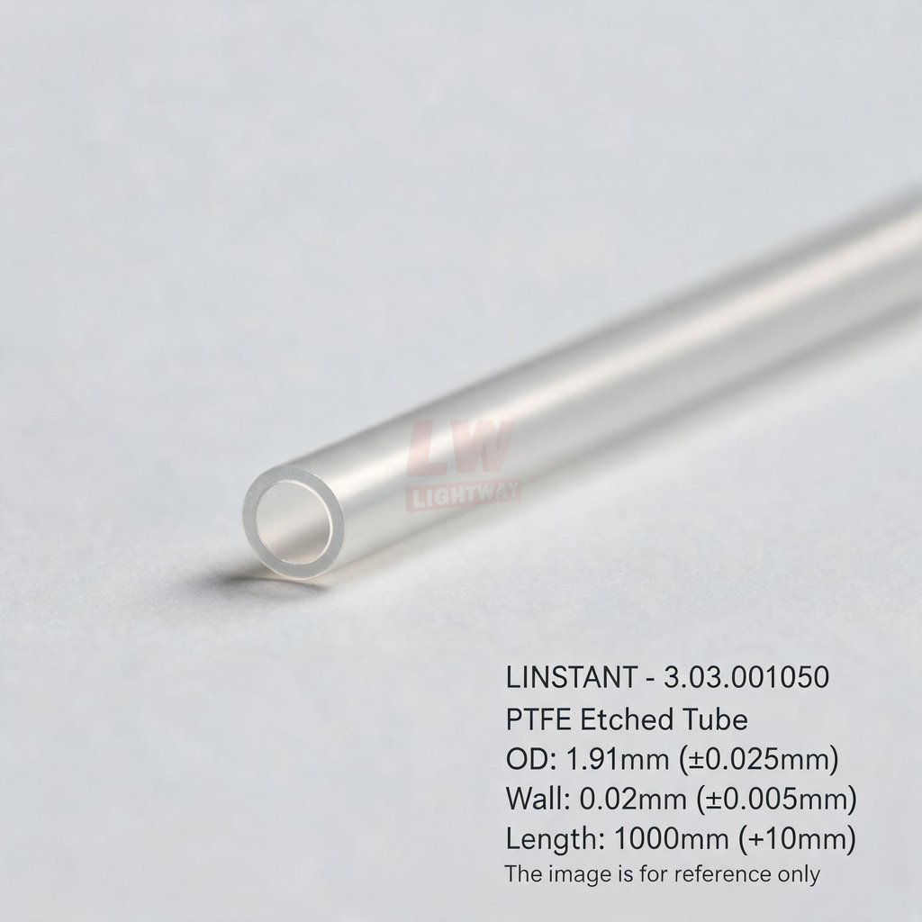 LINSTANT - 3.03.001050 / PTFE蚀刻管 / OD: 1.91mm (±0.025mm), Wall: 0.02mm (±0.005mm), Length: 1000mm (+10mm)