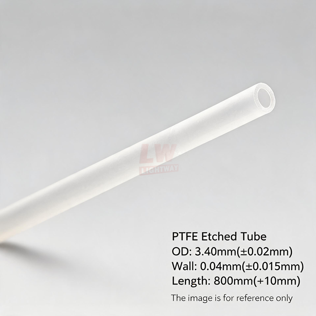 LINSTANT - 3.03.001452 / PTFE Etched Tube / OD:3.40mm(±0.02mm), Wall:0.04mm(±0.015mm), Length:800mm(+10mm)