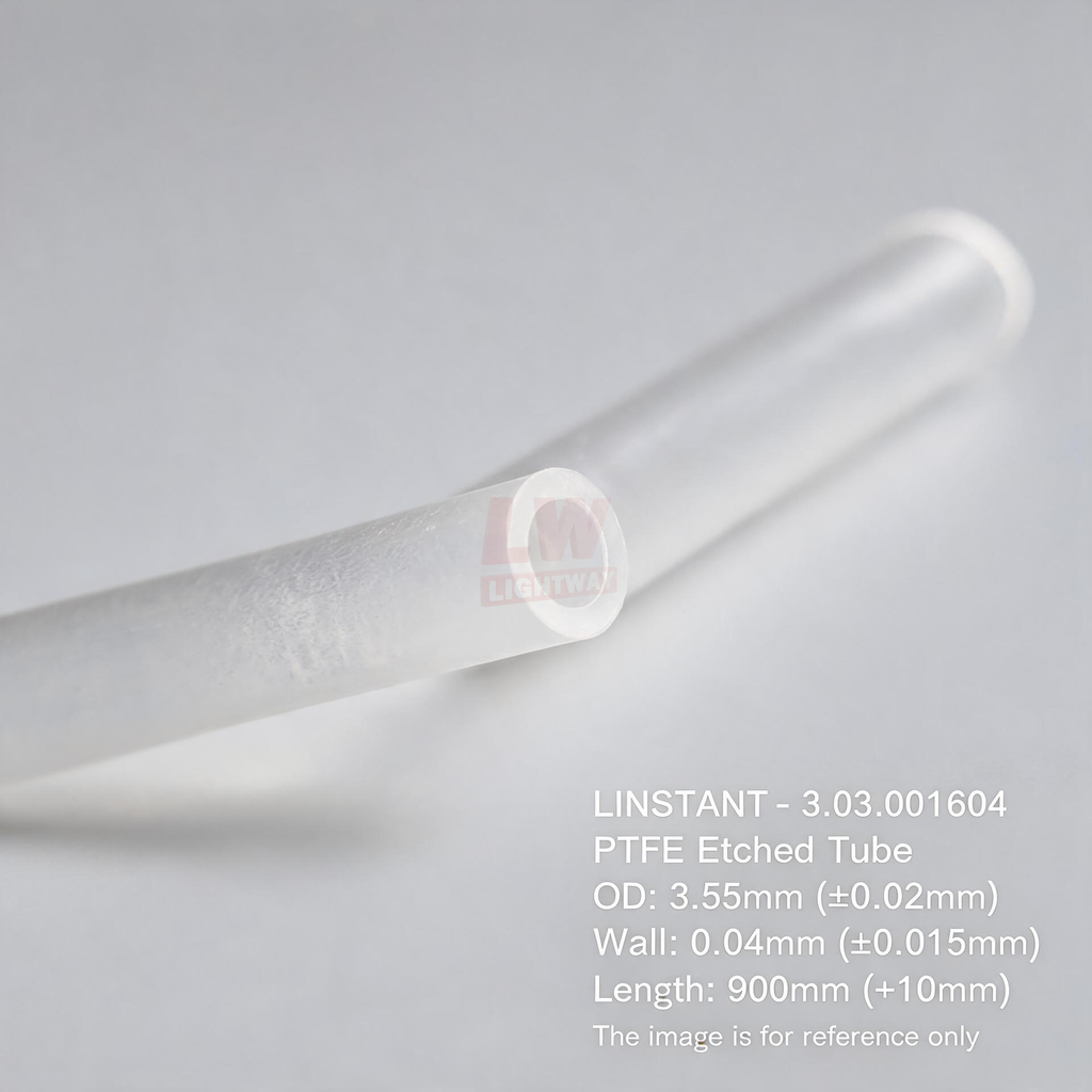 LINSTANT - 3.03.001604 / PTFE蚀刻管 / OD: 3.55mm (±0.02mm), Wall: 0.04mm (±0.015mm), Length: 900mm (+10mm)