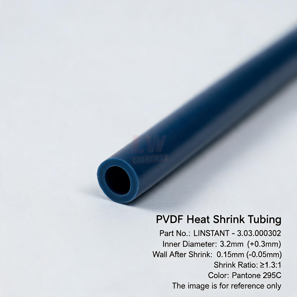 LINSTANT - 3.03.000302 / PVDF热缩管 / PVDF Heat Shrink Tubing / ID:3.2mm（+0.3mm），热缩后Wall:0.15mm（-0.05mm），收缩比≥1.3:1，颜色潘通295C（深蓝色）
