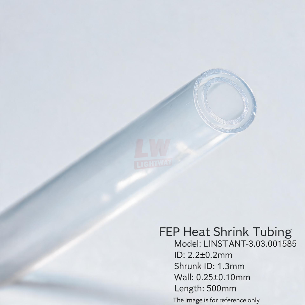 LINSTANT - 3.03.001585 / FEP热缩管 / FEP Heat Shrink Tubing / ID: 2.2±0.2mm, 收缩后ID: 1.3mm, Wall: 0.25±0.10mm, Length: 500mm