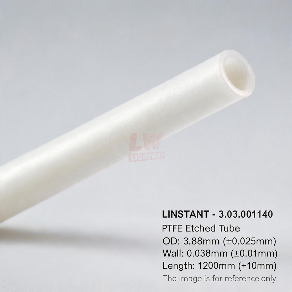 LINSTANT - 3.03.001140 / PTFE Etched Tube / OD:3.88mm(tol. ±0.025mm), Wall:0.038mm(tol. ±0.01mm), Length:1200mm(tol. +10mm)