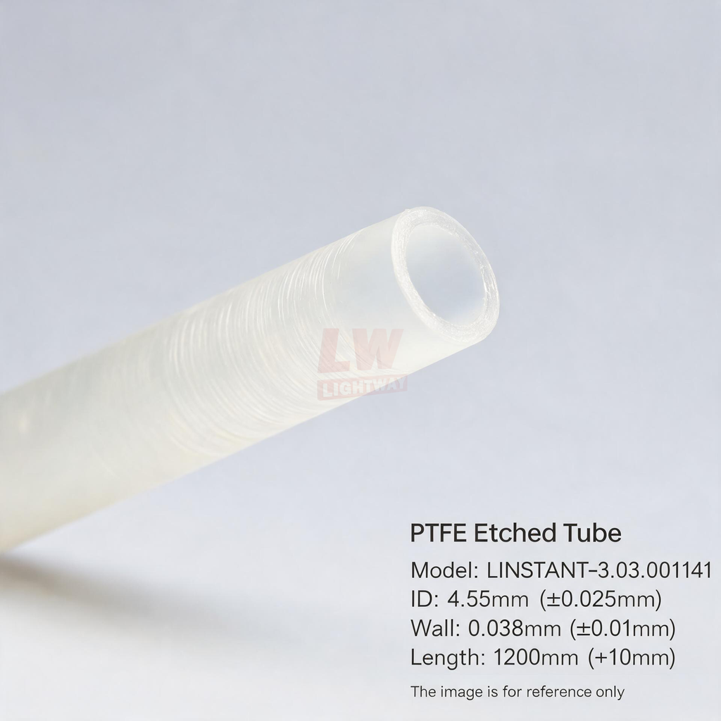 LINSTANT - 3.03.001141 / PTFE蚀刻管 / ID:4.55mm（公差±0.025mm），Wall:0.038mm（公差±0.01mm），Length:1200mm（公差+10mm）