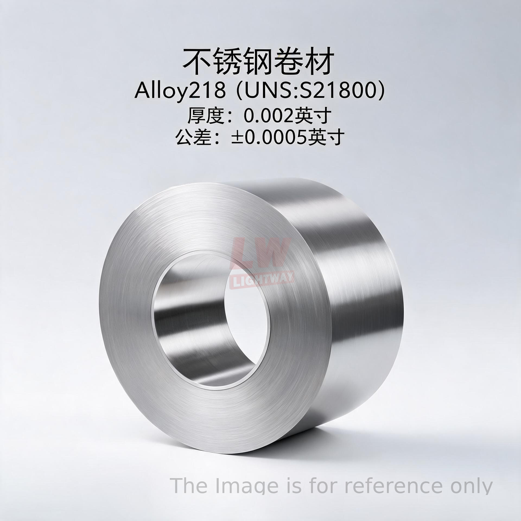 不锈钢卷材 / Alloy218(UNS:S21800) / 厚度：0.002英寸 / 公差：±0.0005英寸