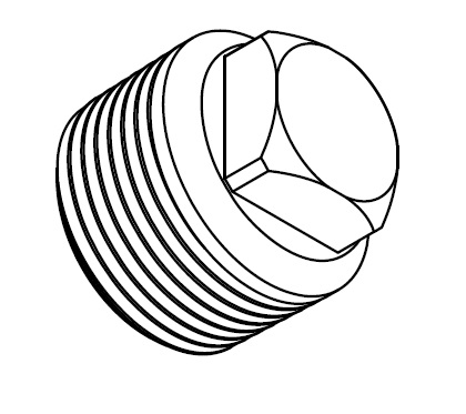 Stainless steel plug, 316L, (¾" compression nut)