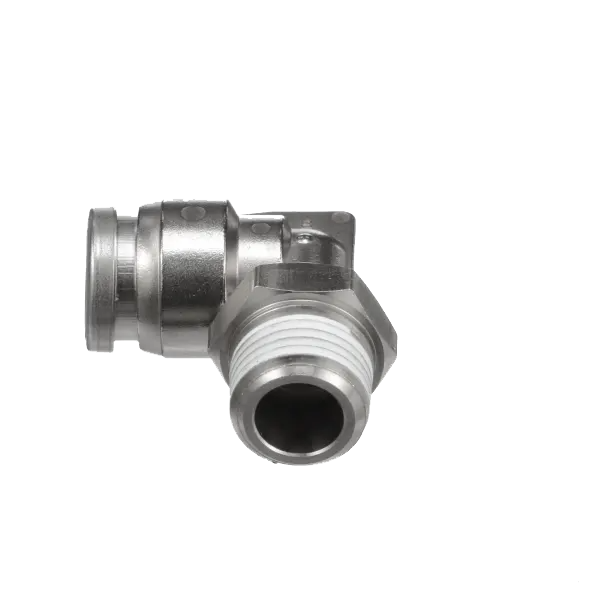 SMC - 气动管快速接头 / KQG2L07-N01S / KQG2L07-N01S 90 deg Elbow With Sealant, Elbow, 1/4 x 1/8 in, Tube x MNPT End Style, 316 Stainless Steel