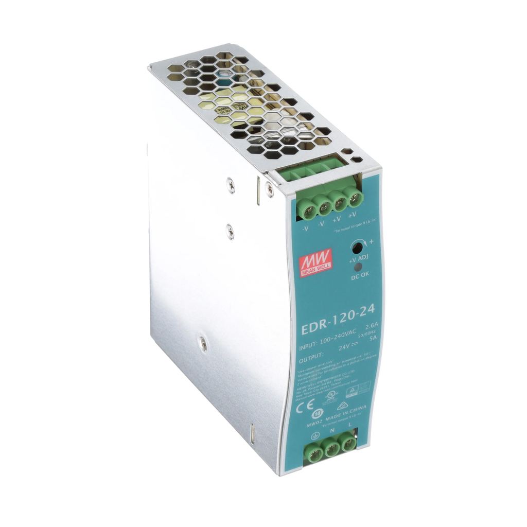明纬 - EDR-120-24 / 导轨开关电源 / 24V 直流 5A 单组输出 120W