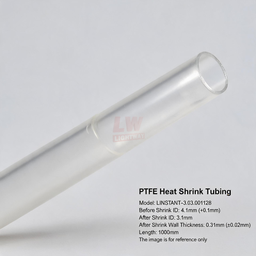 [006-100070-000] LINSTANT - 3.03.001128 / PTFE热缩管 / PTFE Heat Shrink Tubing / ID:(缩前): 4.1mm (+0.1mm); ID:(缩后): 3.1mm; Wall:(缩后): 0.31mm (±0.02mm); Length: 1000mm