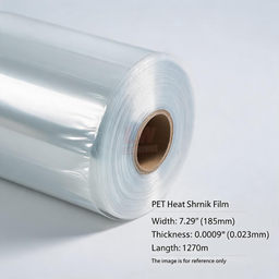 [006-100254-000] LINSTANT - 3.03.000655 / PET Heat Shrink Film / Width 7.29”(approx. 185mm), Thickness 0.0009”(approx. 0.023mm), Length:1270m