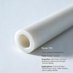 [006-100271-000] Arkema - Kynar 720 / 聚偏二氟乙烯树脂 / Polyvinylidene Fluoride Resin型号：Kynar 720；形态：粉末或颗粒；特性：高纯度、优异的耐化学性、良好的机械强度和热稳定性；典型应用：化工管道、阀门、泵体衬里、电线电缆护套、锂电池粘结剂等。
