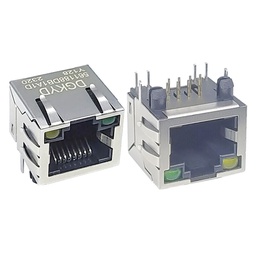 [001-100027-000] DGKYD561188DB1A1DY128 不带滤波器 8P8C屏蔽连接器 带灯网口插座